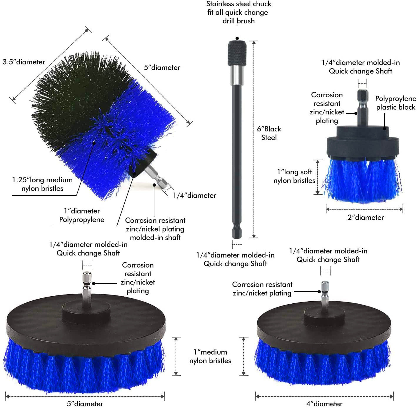 Auto Detailing Electric Drill Head Cleaning Brush.