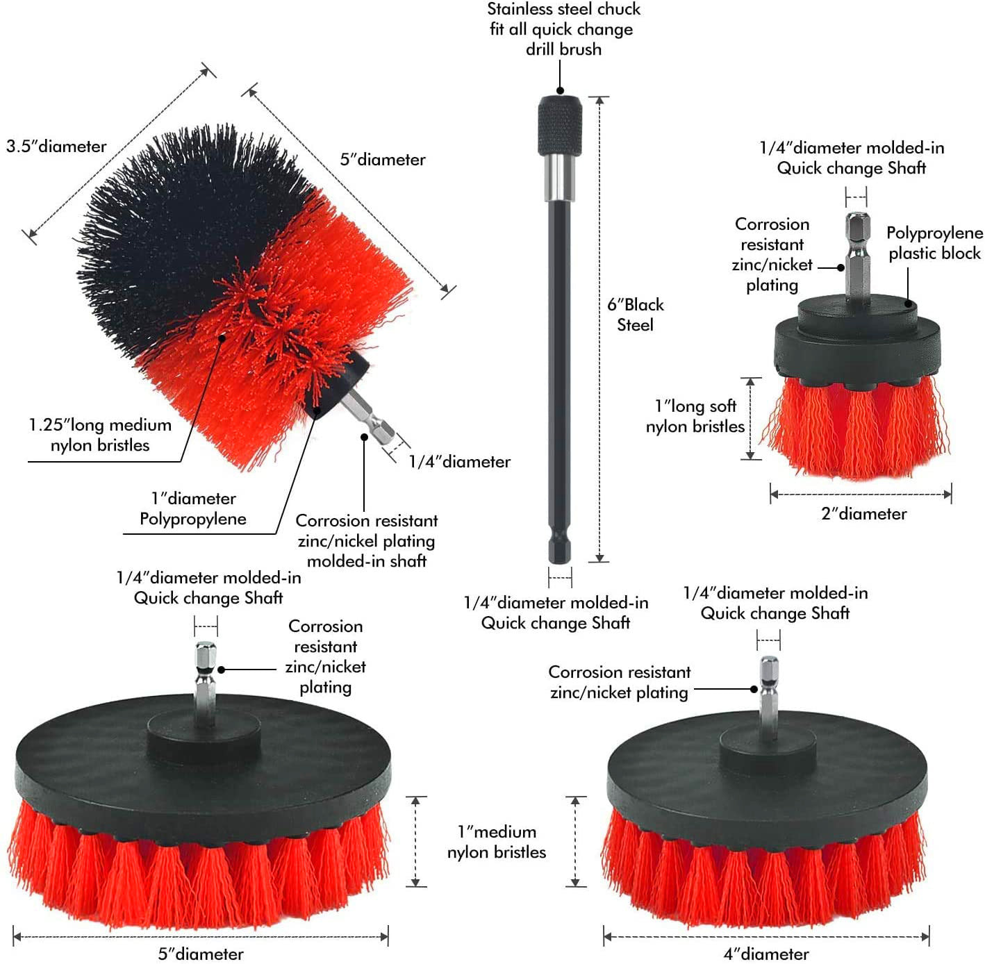 Auto Detailing Electric Drill Head Cleaning Brush.