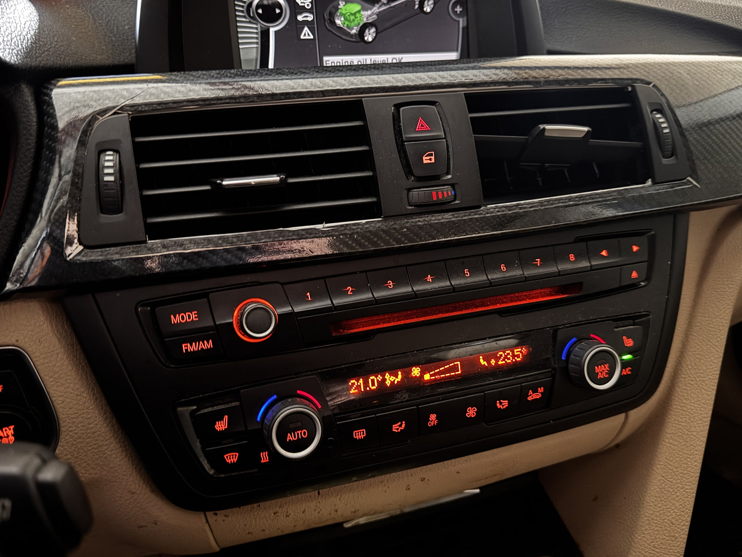 Genuine 2013 Bmw 328i Xdrive F30 main control panel for radio/hvac.