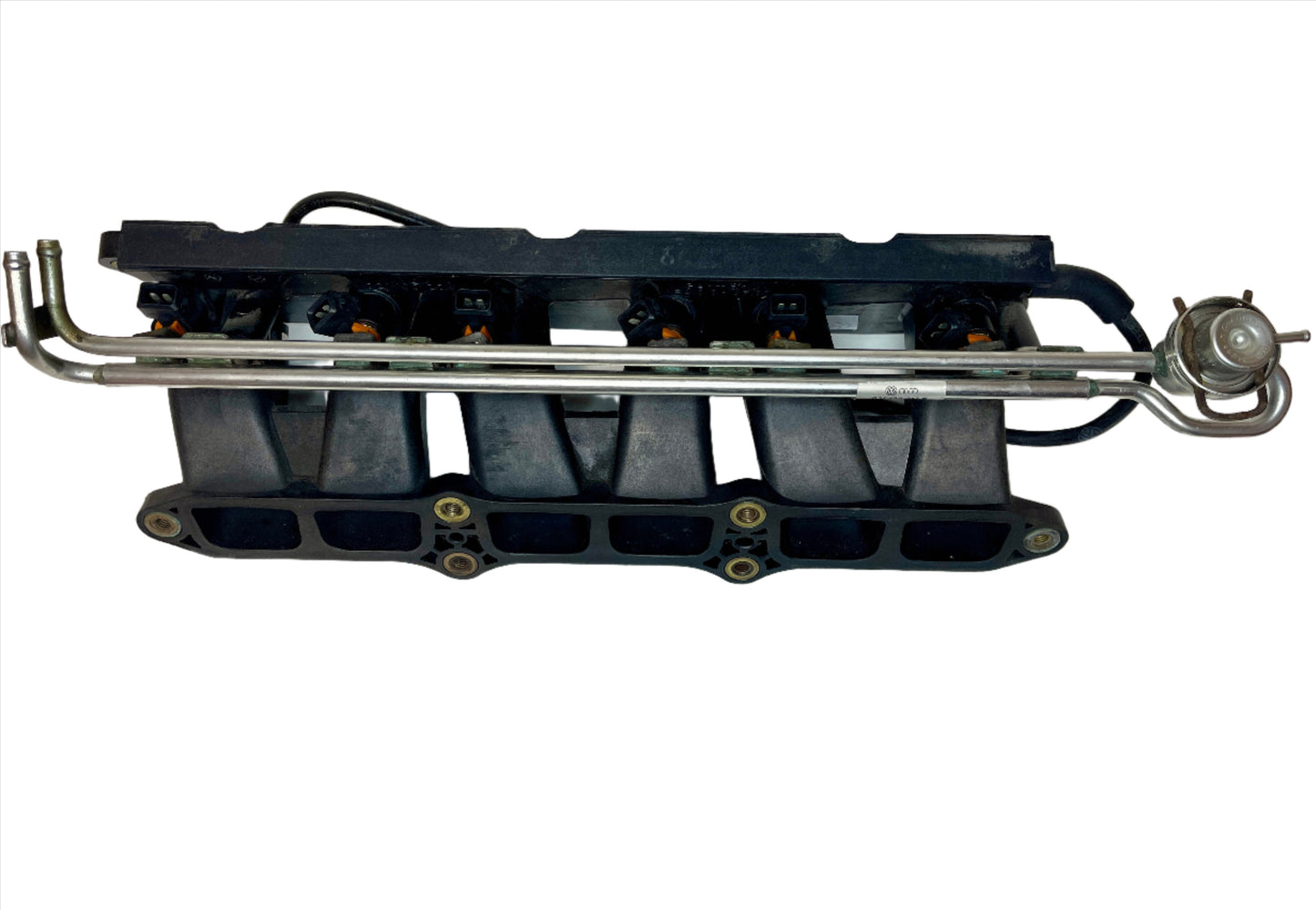 Genuine 1998-2004 Volkswagen Golf (MK4) VR6 lower intake manifold with fuel rail.