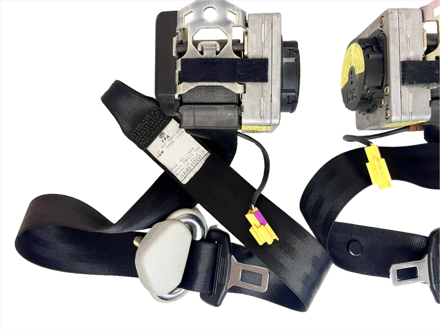 Genuine 1998-2004 Volkswagen Golf (Mk4) front seatbelt retractors.