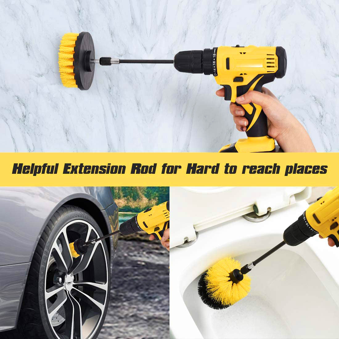 Auto Detailing Electric Drill Head Cleaning Brush.